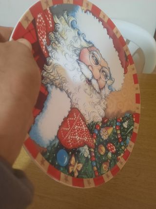 Piatto decorativo natalizio Babbo Natale