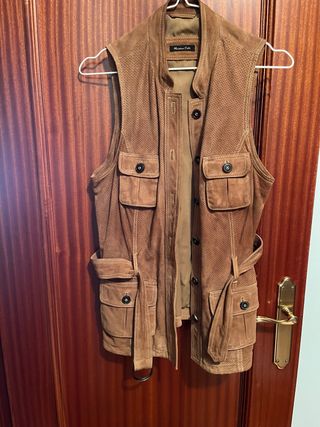 Chaleco Massimo Dutti Cuero Perforado