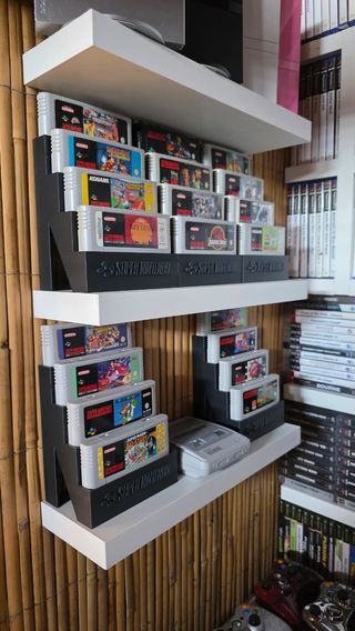 Estantes soporte cartuchos SNES Super Nintendo