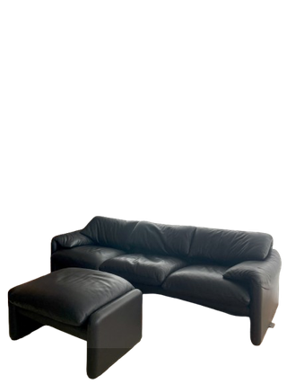 Pouf Maralunga Cassina in pelle nera