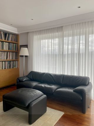 Pouf Maralunga Cassina in pelle nera