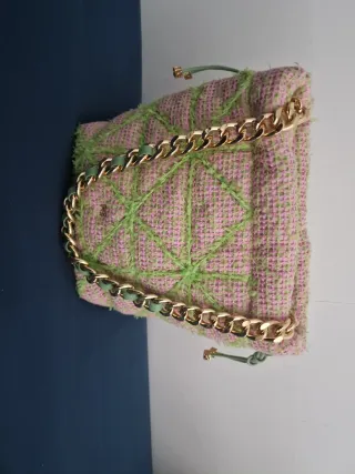 Bolso Purificación García Rosa y Verde