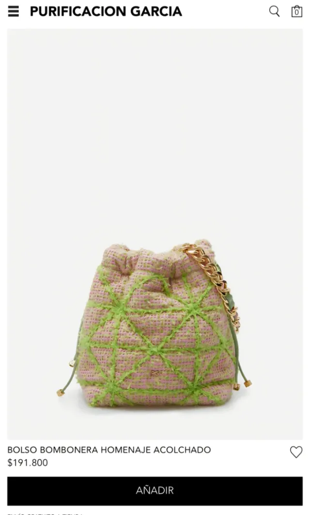 Bolso Purificación García Rosa y Verde