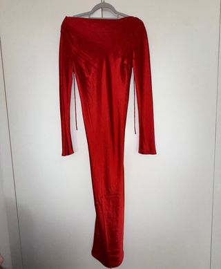 Vestido H&M Rojo Manga Larga