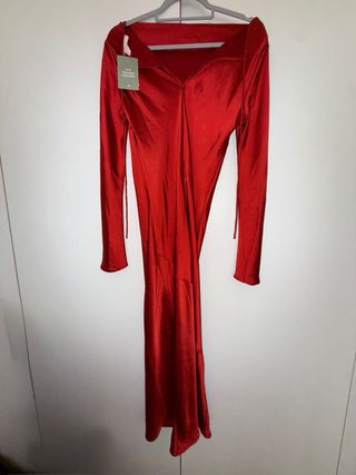 Vestido H&M Rojo Manga Larga