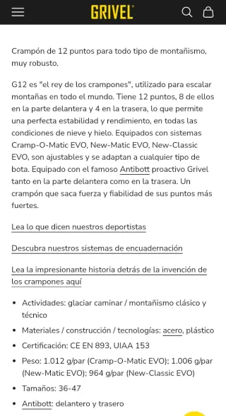 Crampones Grivel G12 New Matic Evo + Funda
