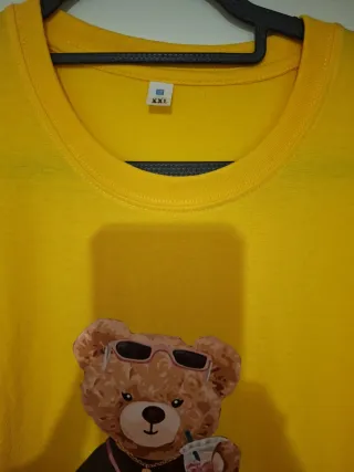 Camiseta amarilla oso estampado M
