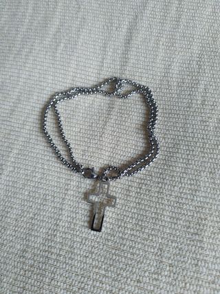 Pulsera Acero Inoxidable Hombre Cruz 20cm