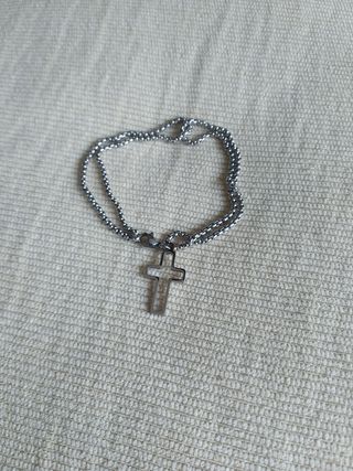Pulsera Acero Inoxidable Hombre Cruz 20cm