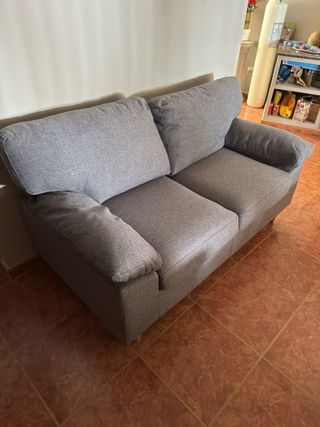 Sofá de 2 plazas gris tela