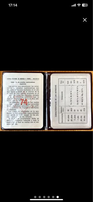 Cartera Numismática España FNMT 1974