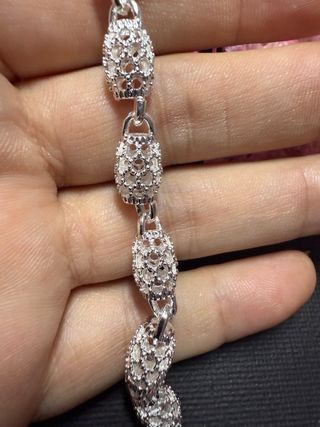Pulsera Plata Ley Diseño Flores