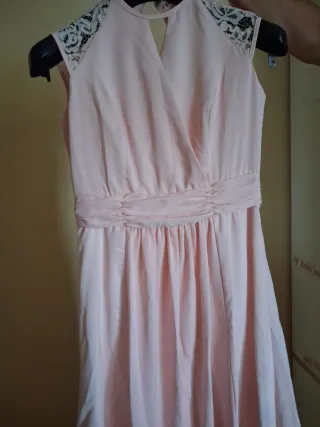 Vestido de fiesta rosa largo
