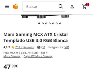 Mars Gaming MCX ATX Caja Gaming con Ventana