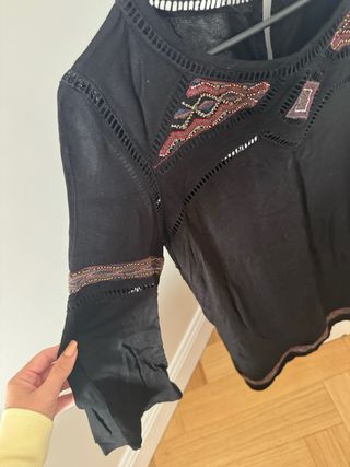 Vestido boho negro con bordados