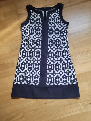 Vestido Blanco y Negro Talla S