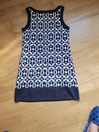 Vestido Blanco y Negro Talla S