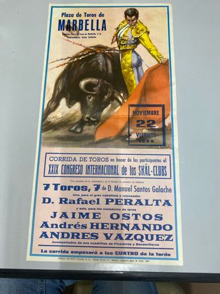 Cartel Toros Marbella 1968 Nov 22