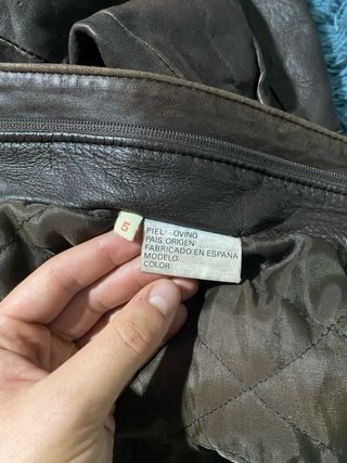 Chaqueta Bomber Cuero Marrón Vintage Harrington 90