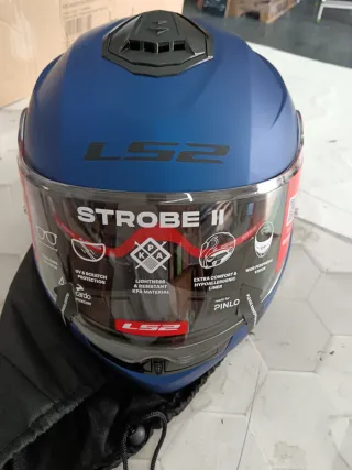 Casco Moto Modular LS2 Strobe II Azul Marino