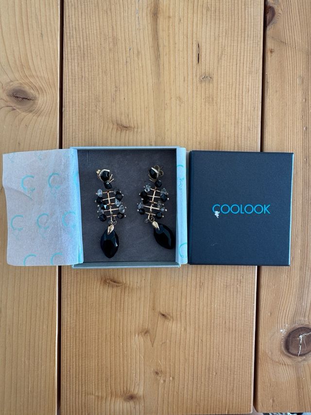 Pendientes Coolook Negros y Dorados