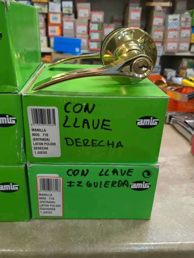 Manillas Puerta Latón Pulido (Derecha/Izquierda)