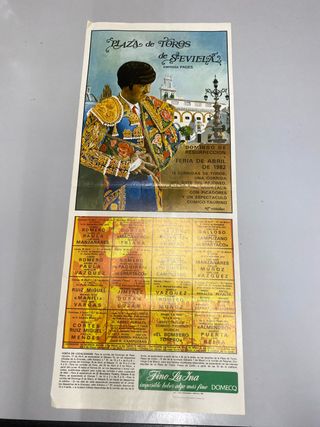 Cartel Toros Feria Abril Sevilla 1982