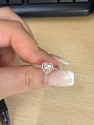 Anillo Pandora Corazón Oro Rosa