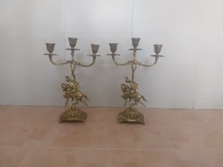 Candelabros de Bronce con Jinete