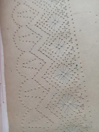 Patrón picado encaje de bolillos