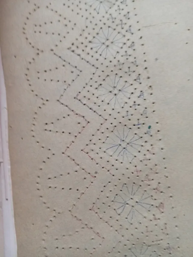 Patrón picado encaje de bolillos