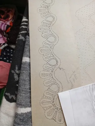 Patrón picado encaje de bolillos