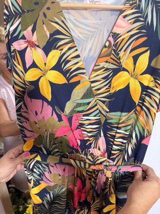 Mono estampado tropical Blanco