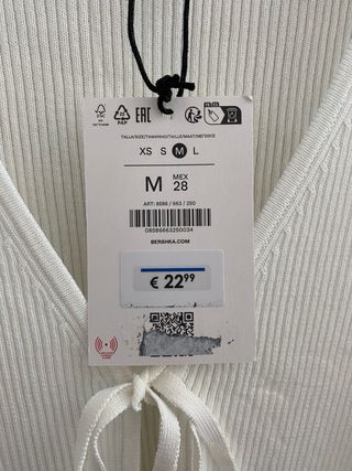 Top sin mangas de canalé Bershka de Mujer Talla M