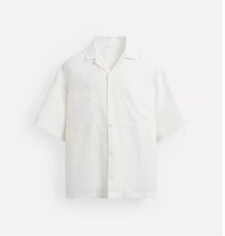 Camisa Zara 100% Lino Blanca Talla L