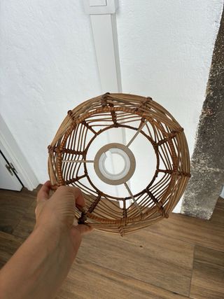 Lámpara de ratán Maison du Monde x2