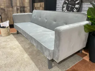 Sofá Cama 3 Plazas Negro/ Gris Terciopelo