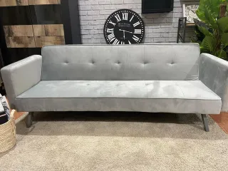 Sofá Cama 3 Plazas Negro/ Gris Terciopelo