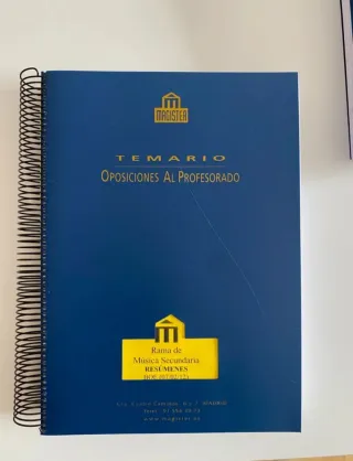 Temario Música Oposiciones Secundaria 
