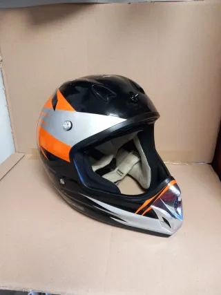 Casco Moto Nero Arancione Argento