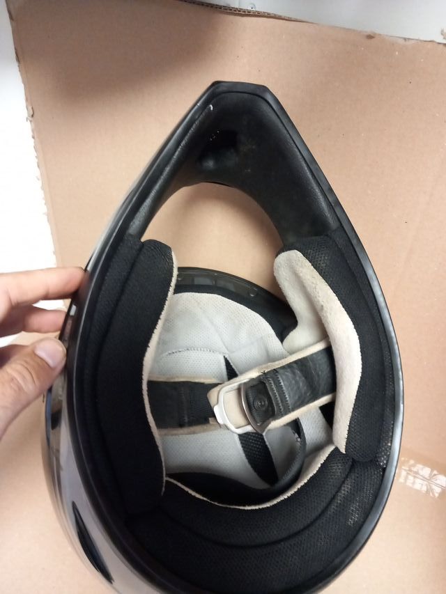 Casco Moto Nero Arancione Argento