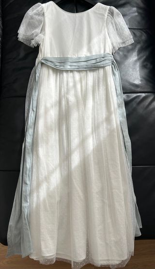 Vestido Boda/Comunión Blanco y Azul. 