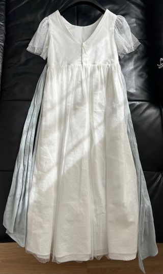 Vestido Boda/Comunión Blanco y Azul. 