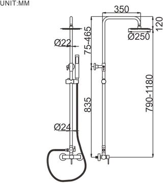 Columna Ducha Ibergrif M17003-Mundo