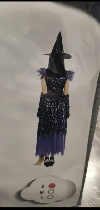 Disfraz Bruja Estrellas Morado Talla s(1) M(3)L(1)