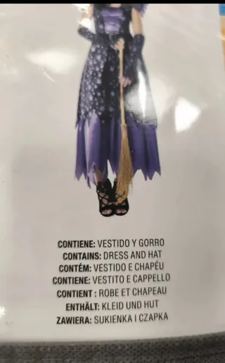 Disfraz Bruja Estrellas Morado Talla s(1) M(3)L(1)