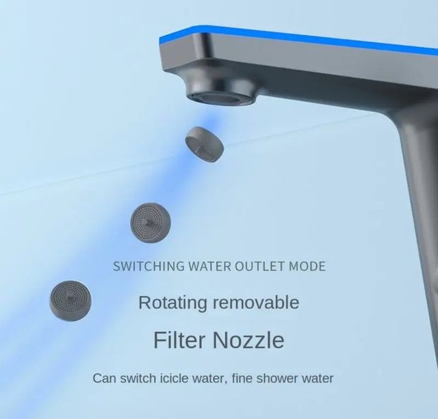 Torneira Banheiro Digital LED Dourado/Cinza