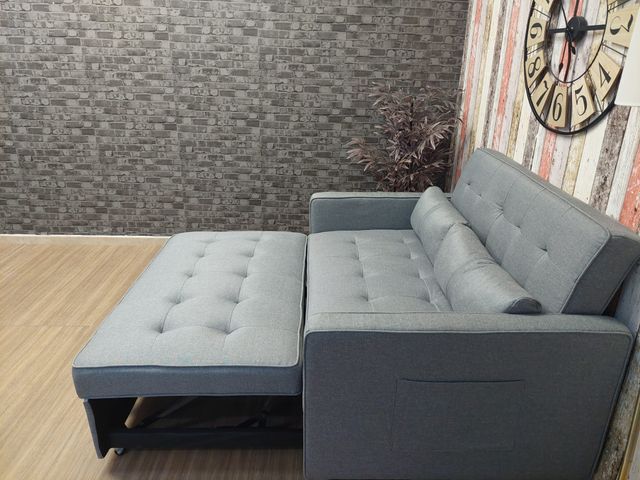 Sofá Cama Gris Tela