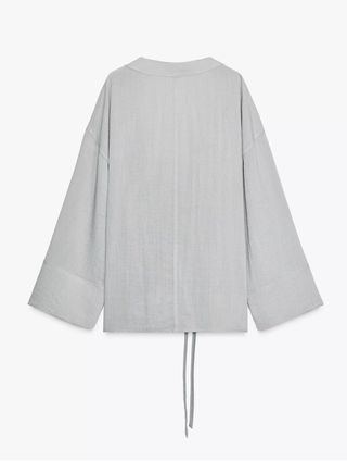 Kimono Zara gris lazada lateral Talla XS-S