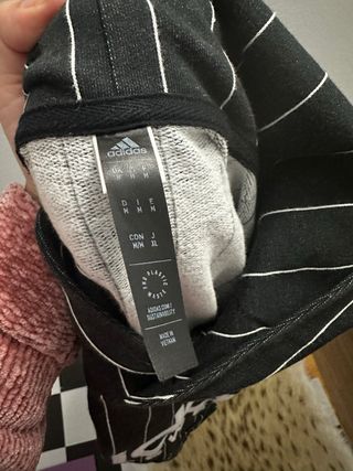 Sudadera Adidas Rayas Blancas Negra
